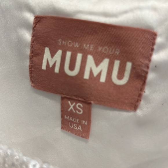 Show Me Your MUMU Tara Crop top in white sequin. - Picture 2 of 3